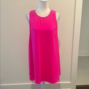 A New York Hot Pink Tie Back Swing Fit Dress Sz M